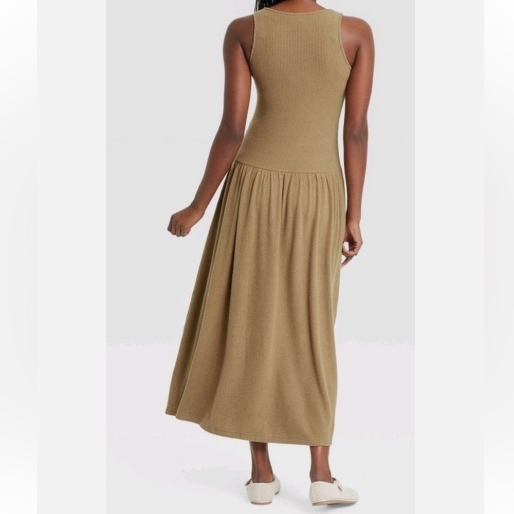 Universal Thread Women’s Drop Waist Ribbed Knit Midi Dress NWT Multiple Sizes - Picture 4 of 7